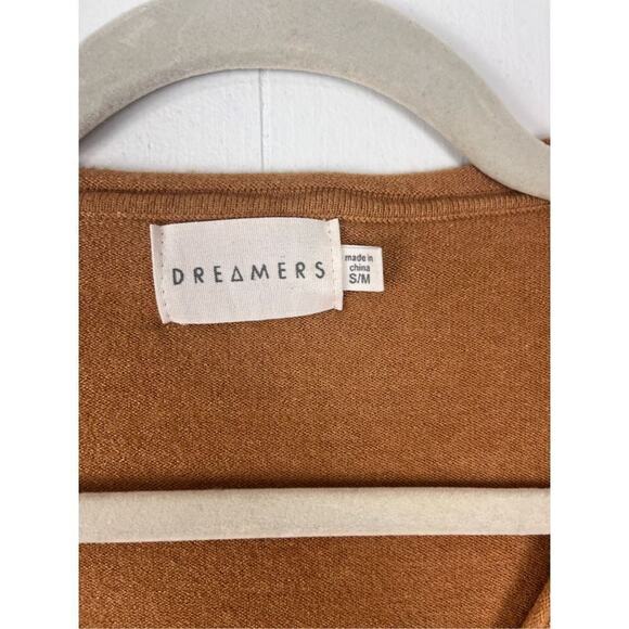 Dreamers Brown Cognac V Neck Women’s S/M - Picture 3 of 7